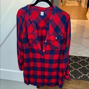 GAP Red and Blue Plaid Button Down Shirt